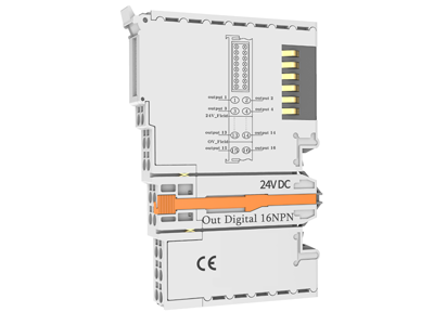 IR-L10-0016N插片式I/O，16通道NPN型数字量输出模块，体积小巧，便于安装